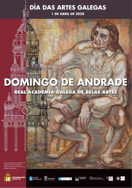 Ampliar: Cartel Dia das Artes G. 2020, sobre retrato realizado por Felipe Criado